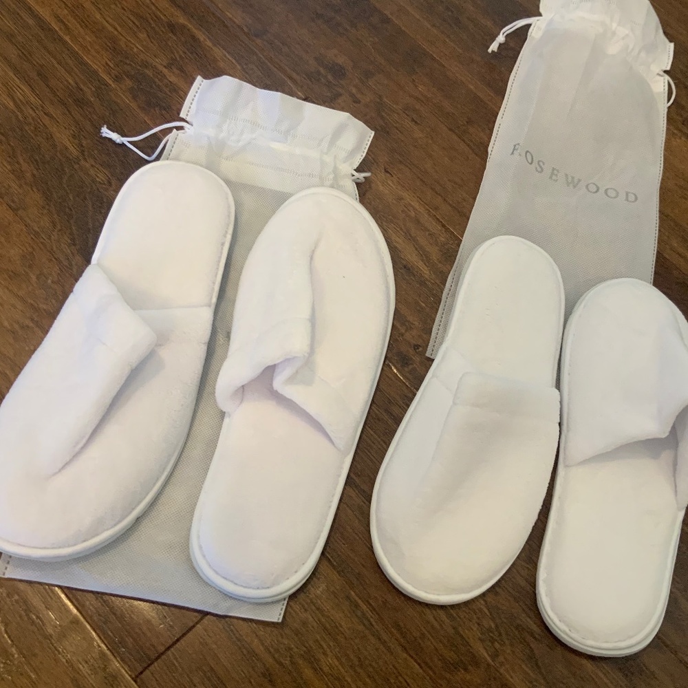 Rosewood Hotels his and her slippers, new